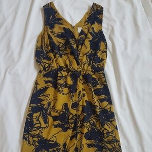 Greylin Mustard and Navy Floral Dress - Small